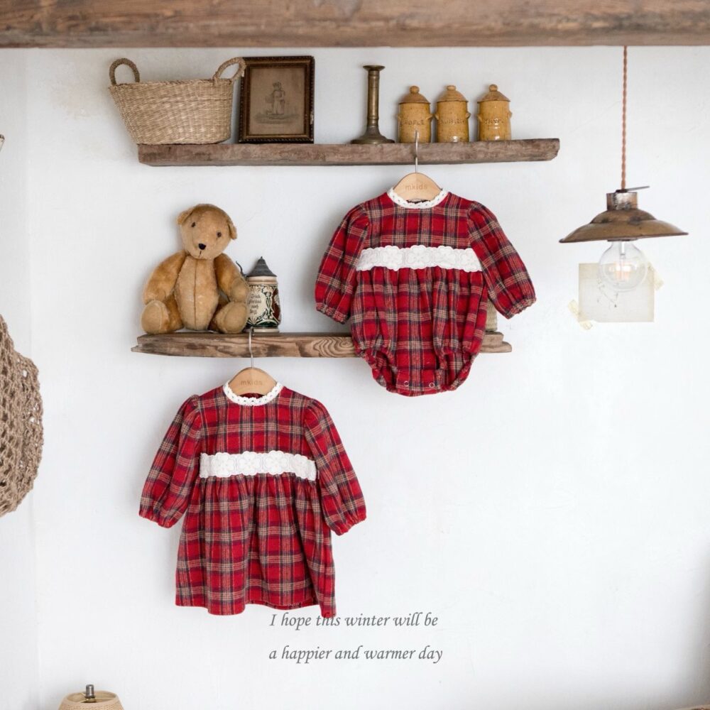 <b>ＭKIDS包屁衣</b>Winter 홀리체크슈트 55-80CM