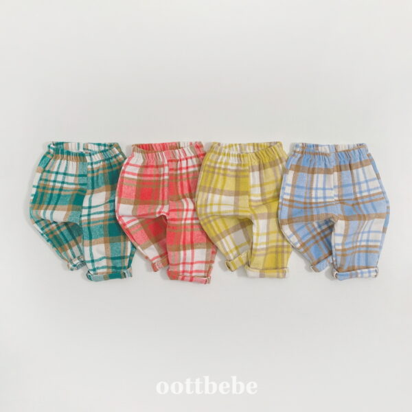 2 <b>OOTTBEBE褲子</b>Winter 웨하스체크팬츠(모직) 75-120CM