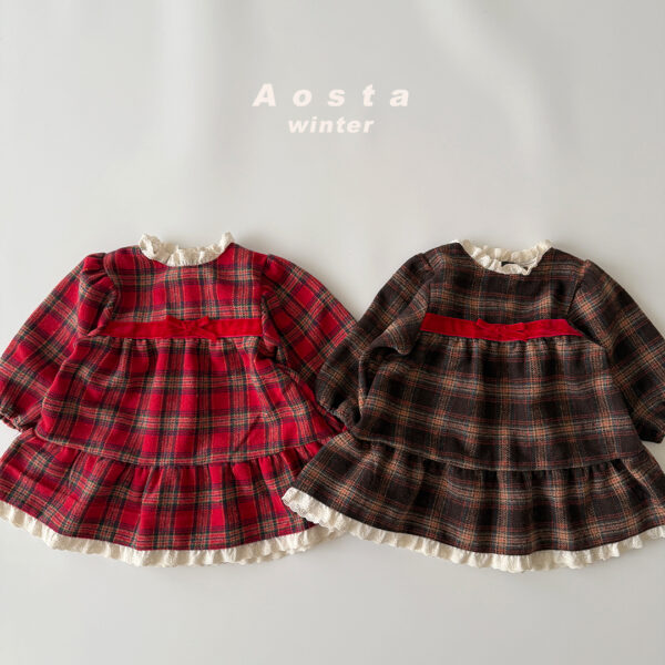 체크원피스-1 <b>AOSTA洋裝</b>Winter 체크원피스 65-115CM
