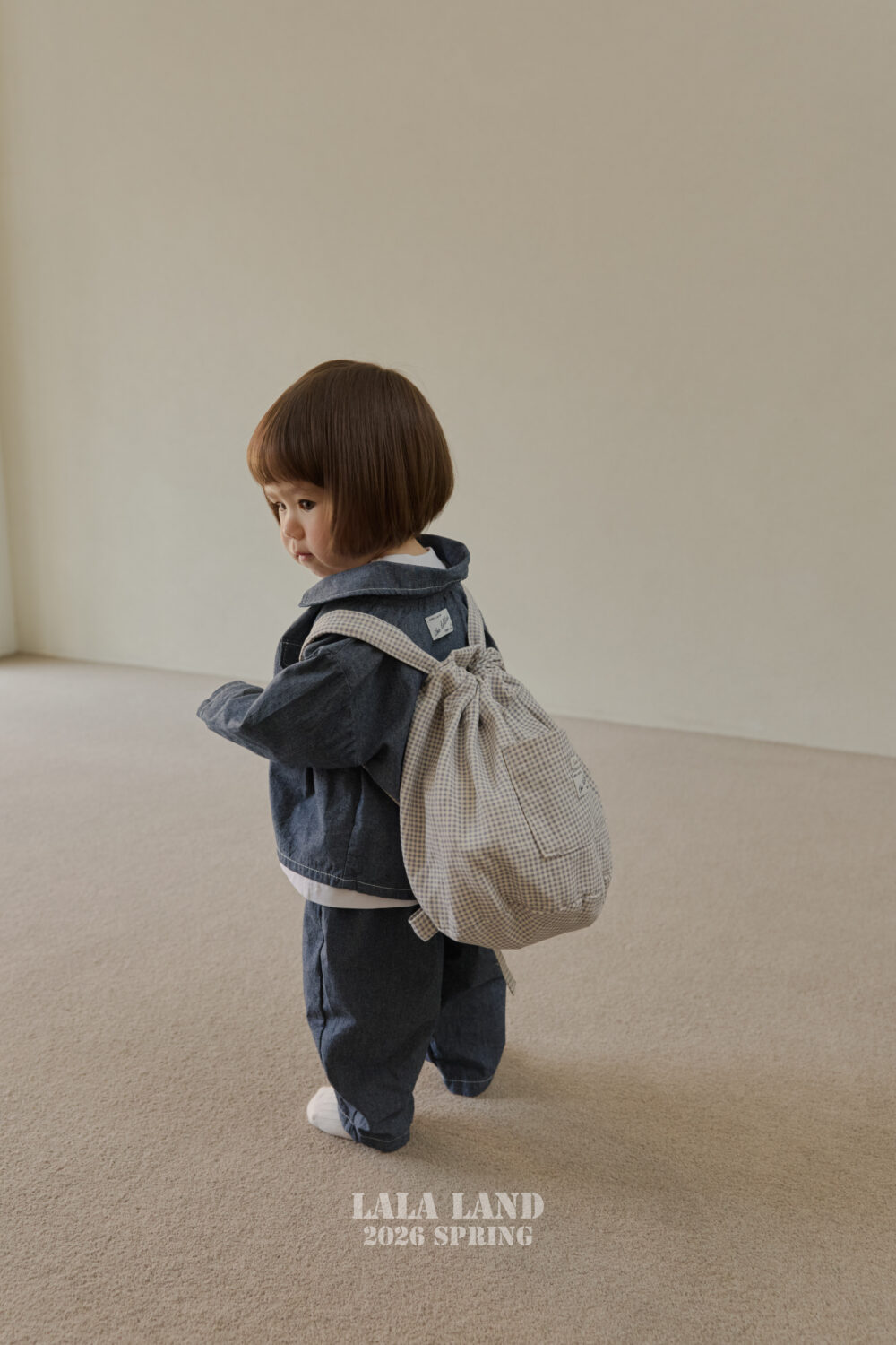 0119 라라랜드141304 <b>|Kids| Lala land背包</b>Spring 체크 백팩 FREE