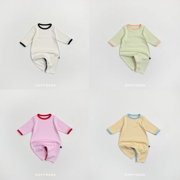 1 <b>|BABY| OOTTBEBE連身衣</b>Spring 모달하트전신슈트+토끼보넷 0-12M