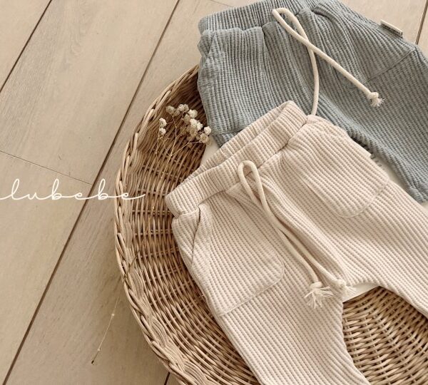 1 <b>Valubebe褲子</b>Spring 와이드 와플 배기팬츠 60-90cm