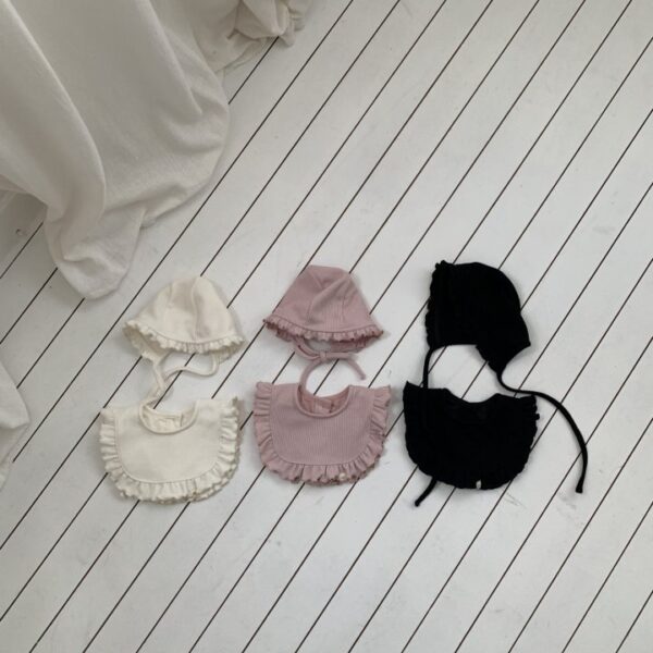 <b>｜BABY｜ Bebeholic帽子+圍兜</b>Spring 프릴 보넷세트 FREE