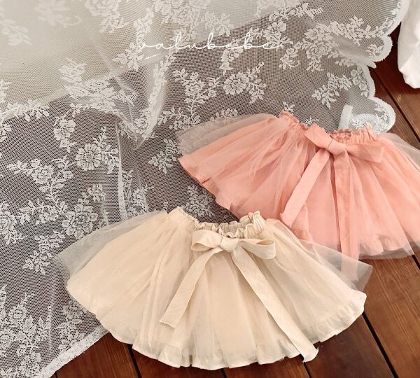 1 <b>Valubebe裙子</b>Spring 리본 샤샤 스커트 블루머 60-90cm