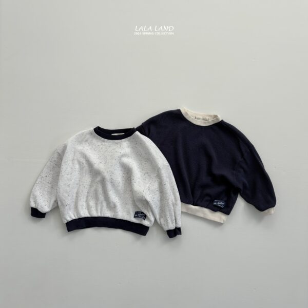 1 <b>|Kids| Lala land上衣</b>Spring 와플 배색 맨투맨 75-120cm