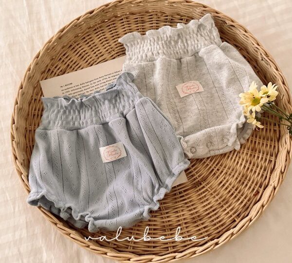 1 <b>Valubebe褲子</b>Spring 아일렛 스모크 블루머 60-90cm