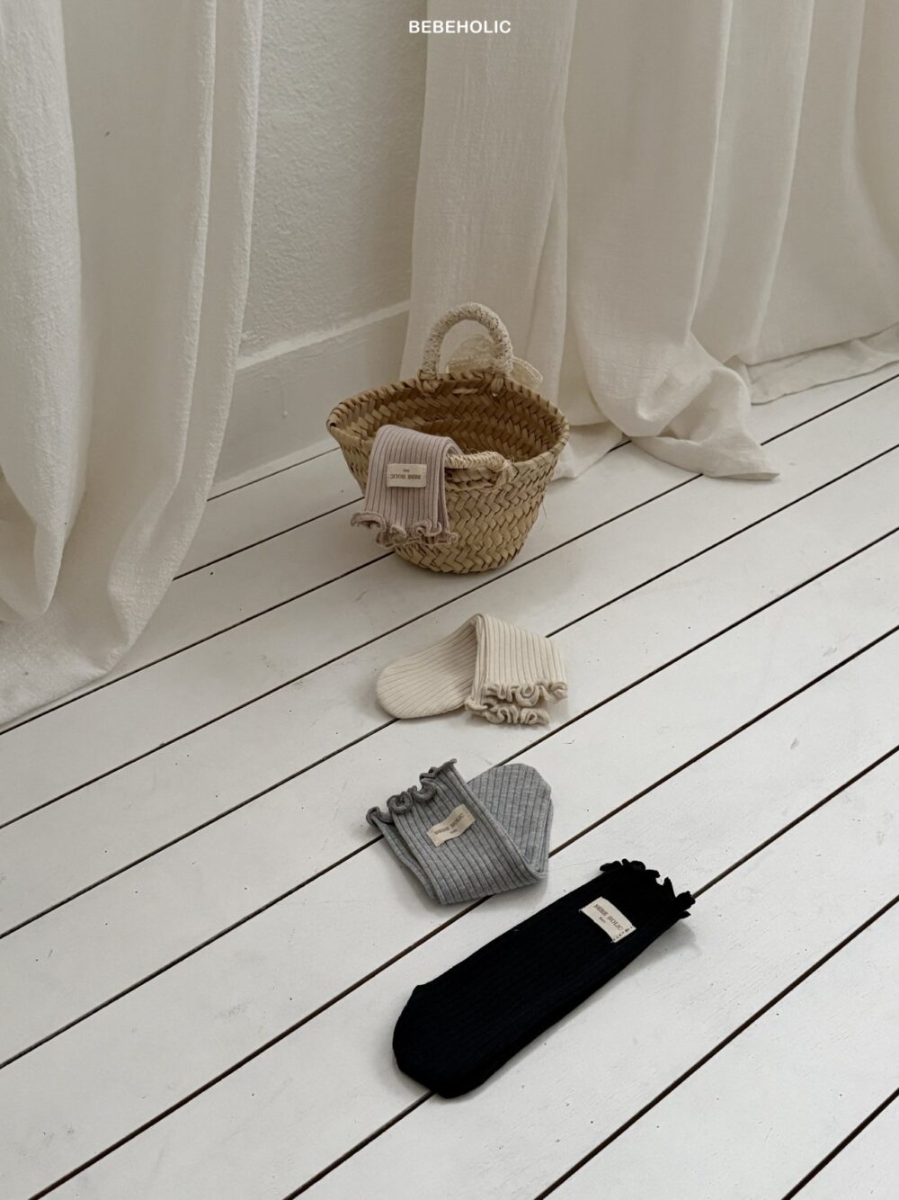 60 <b>|BABY| Bebeholic襪子</b>Spring 모모 니삭스 FREE