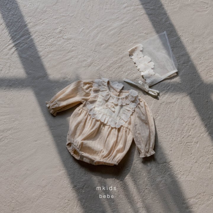 9 <b>|BABY| Mkids帽子</b>Spring 쇼콜라레이스보넷 FREE(3m-24m)