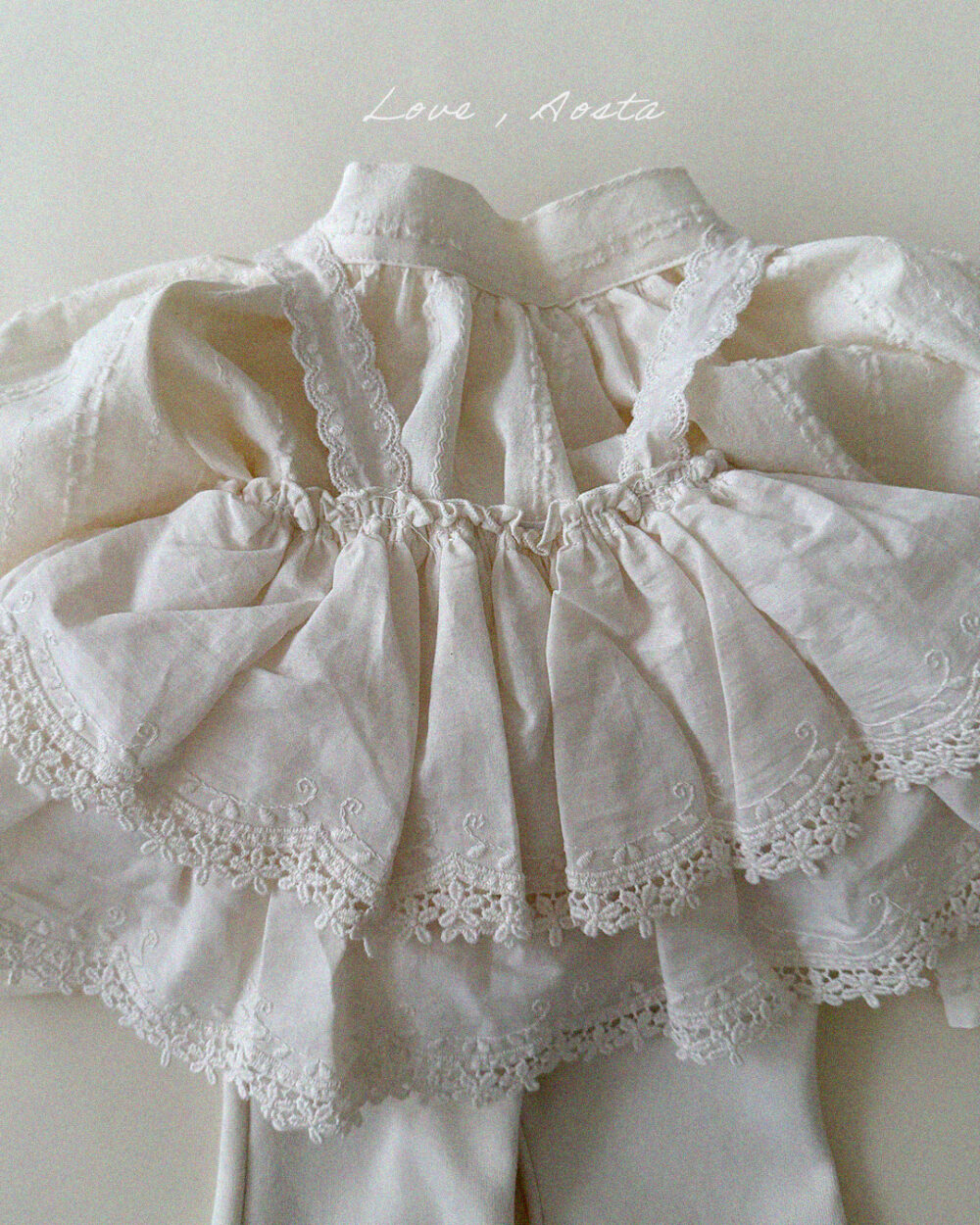 레이스 캉캉블라우스11 <b>AOSTA上衣</b>Spring 레이스 캉캉블라우스 FREE