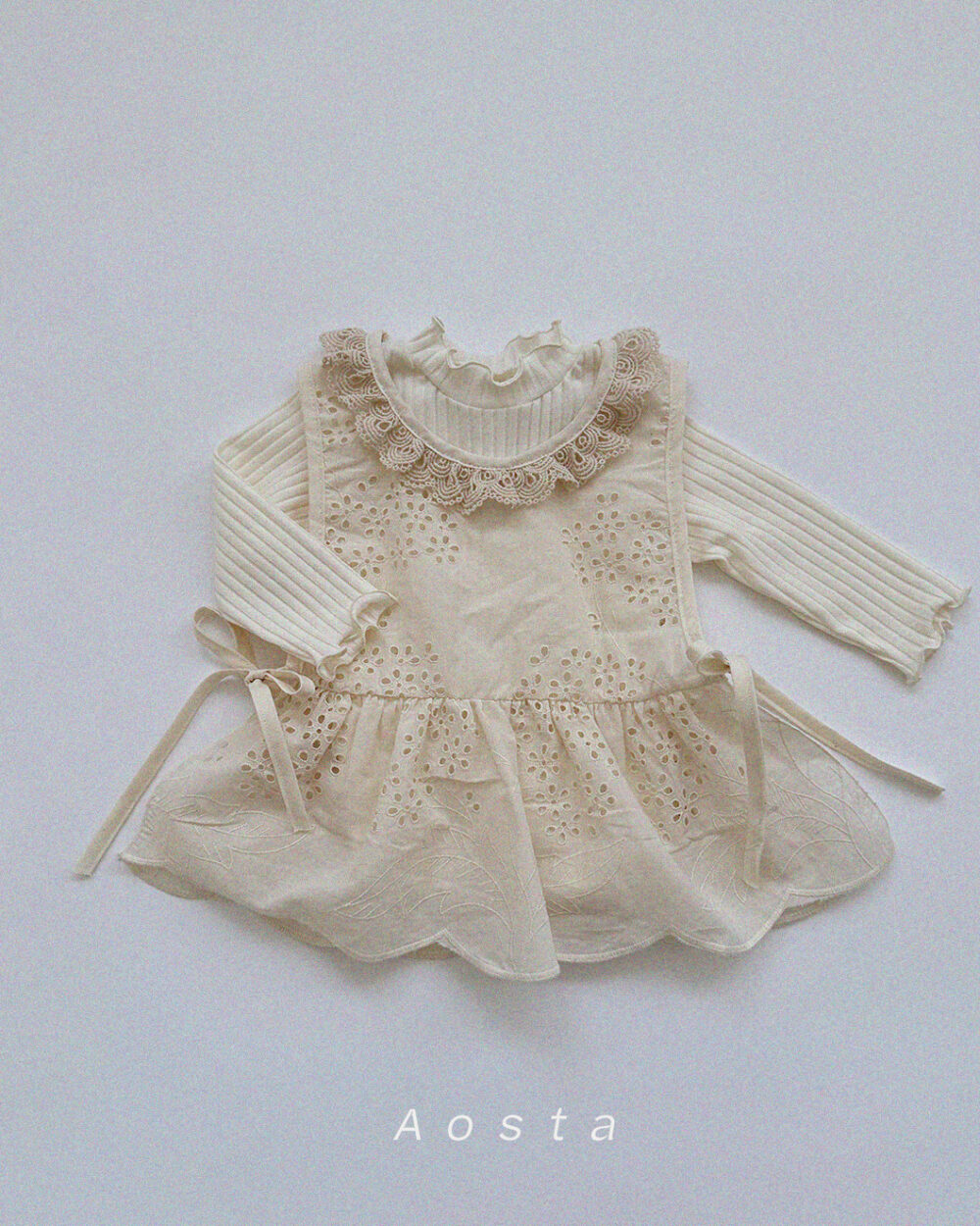 면레이스베스트 9 <b>AOSTA上衣</b>Spring 레이스 코튼 블라우스 FREE