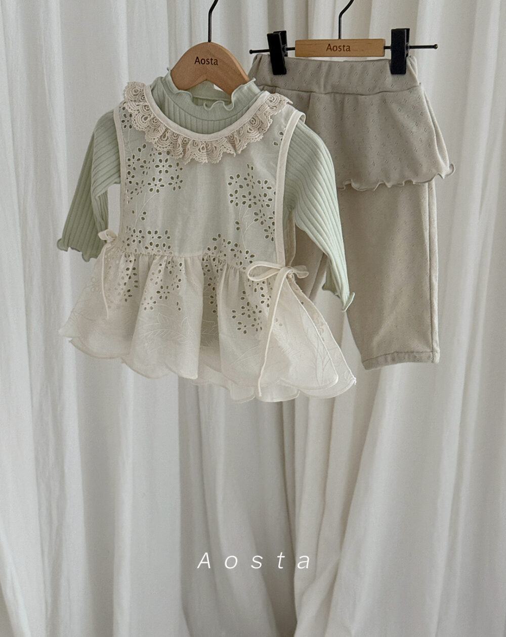 면레이스베스트11 <b>AOSTA上衣</b>Spring 레이스 코튼 블라우스 FREE