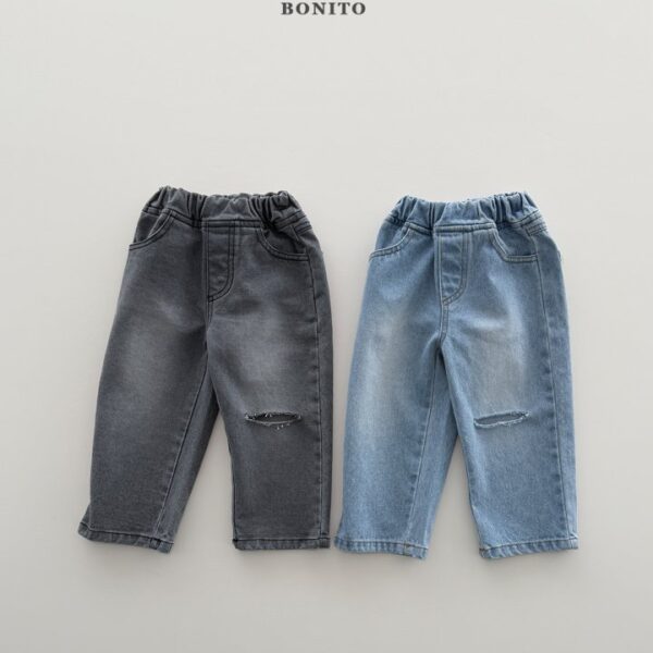 1 <b>|Kids| Bonito 褲子</b>Spring 데미지데님팬츠 70-140cm