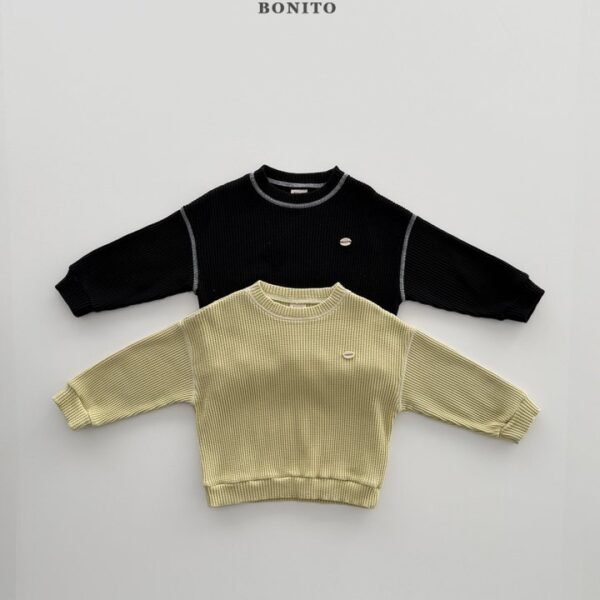 1 <b>|Kids| Bonito 上衣 </b>Spring 와플가이맨투맨 70-140cm