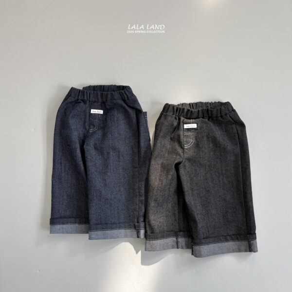 <b>｜Kids｜ Lala land褲子</b>Spring 롤업 스티치 데님 75-120cm