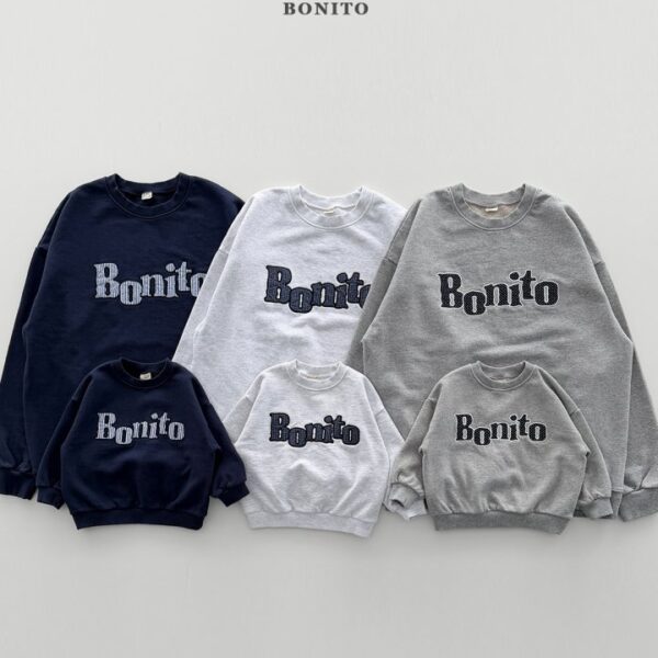 2 <b>|Kids| Bonito 親子裝 </b>Spring 보니토웨이브맨투맨 (+adult) 70-140cm