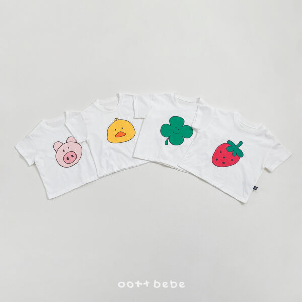 01 <b>OOTTBEBE親子裝</b>Summer해피프렌즈티셔츠 75-120cm