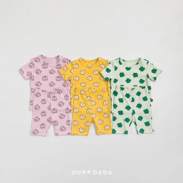 01 <b>OOTTBEBE套裝</b>Summer해피프렌즈슈트보넷세트 75-120cm