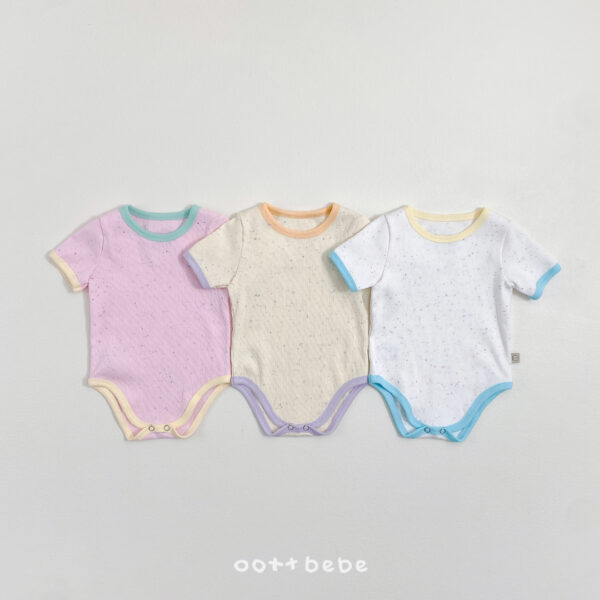 01 <b>|BABY| OOTTBEBE包屁衣</b>Summer 크레용골지슈트 0-12M