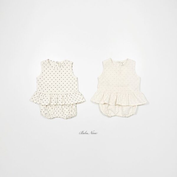 1 <b>|BABY |Bebe nine 套裝</b>Summer 도트 블루머 세트 70-100cm