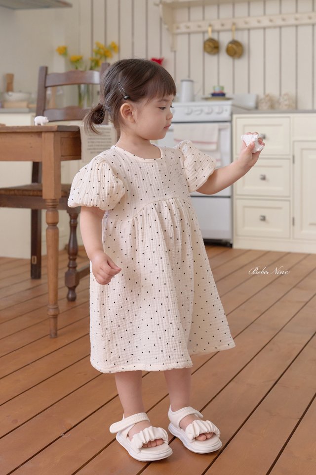 <b>Bebe nine洋裝</b>Summer  리안 도트 원피스 70-120cm