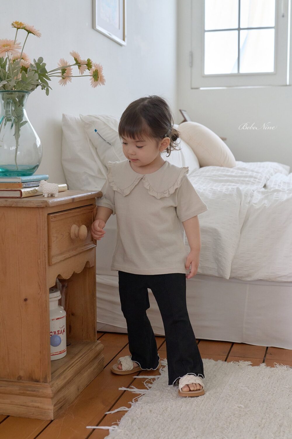 <b>Bebe nine上衣</b>Summer 프릴 둥근 카라티 70-120cm