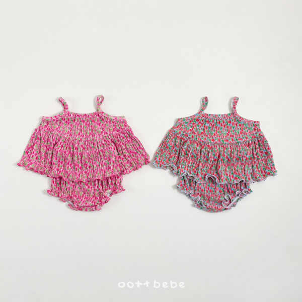 01-2 <b>|BABY| OOTTBEBE包屁衣</b>Summer 데이지플리츠블루머세트 0-12M