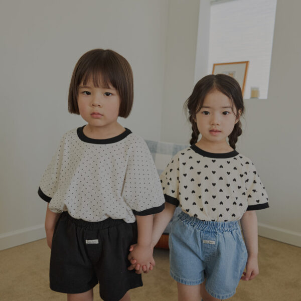 0324 라라랜드2882 <b>|Kids| Lala land上衣</b>Summer 하트땡 티셔츠 75-120cm