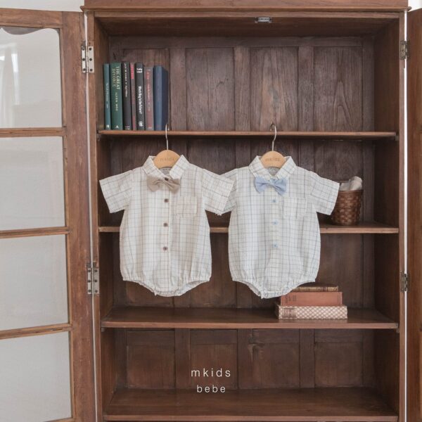 1 <b>|BABY| Mkids包屁衣</b>Summer 크로플슈트 3-18M