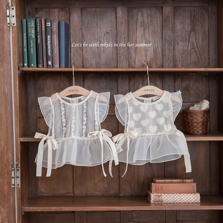 1 <b>|BABY| Mkids上衣</b>Summer 벨프릴뷔스티에 3m-4y