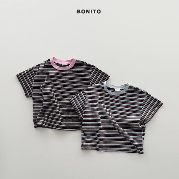 1 <b>BONITO上衣</b>Summer 유니st배색티 70-140CM