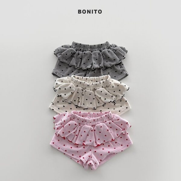 1 <b>BONITO褲裙</b>Summer 미니하트프릴쇼츠 70-140CM