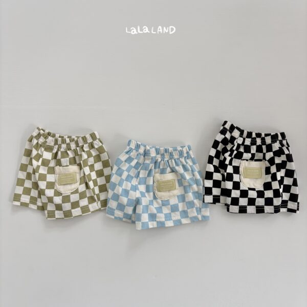 1 <b>|BABY| LaLa land褲子</b>Summer 체커보드 반바지 65-82cm