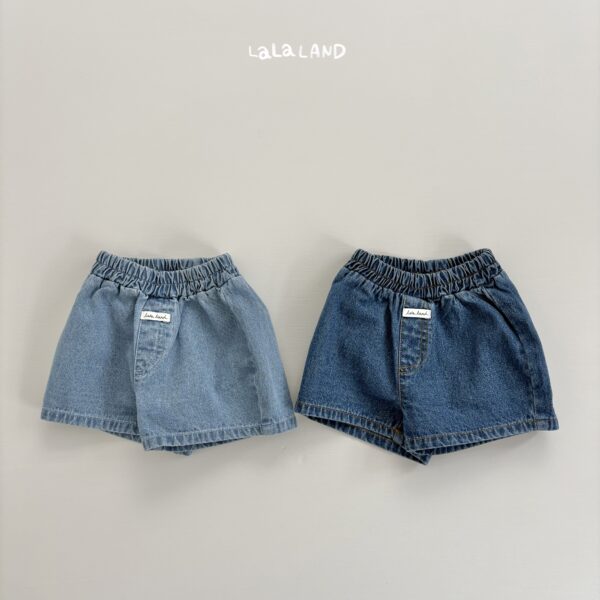 2 <b>|Kids| Lala land褲子</b>Summer 포인트 데님 반바지 75-120cm