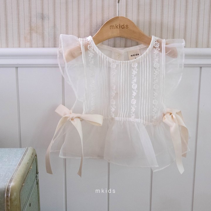 6 <b>|BABY| Mkids上衣</b>Summer 벨프릴뷔스티에 3m-4y