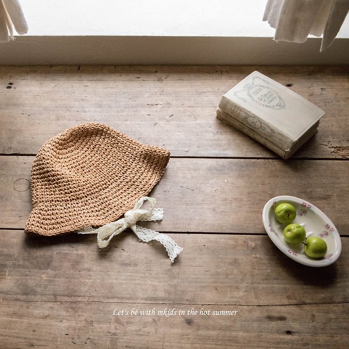 6 <b>|BABY| Mkids帽子</b>Summer 릴리밀짚모자 FREE(3m-6y)