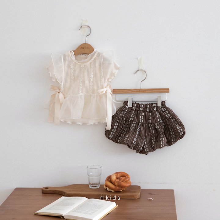 8 <b>|BABY| Mkids上衣</b>Summer 벨프릴뷔스티에 3m-4y