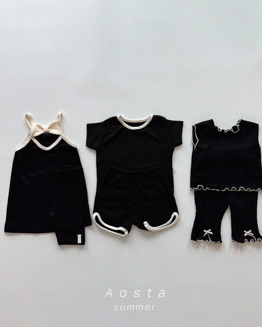 골지러브나시 검정6 <b>Aosta背心</b>Summer 골지리본바지 60-115cm