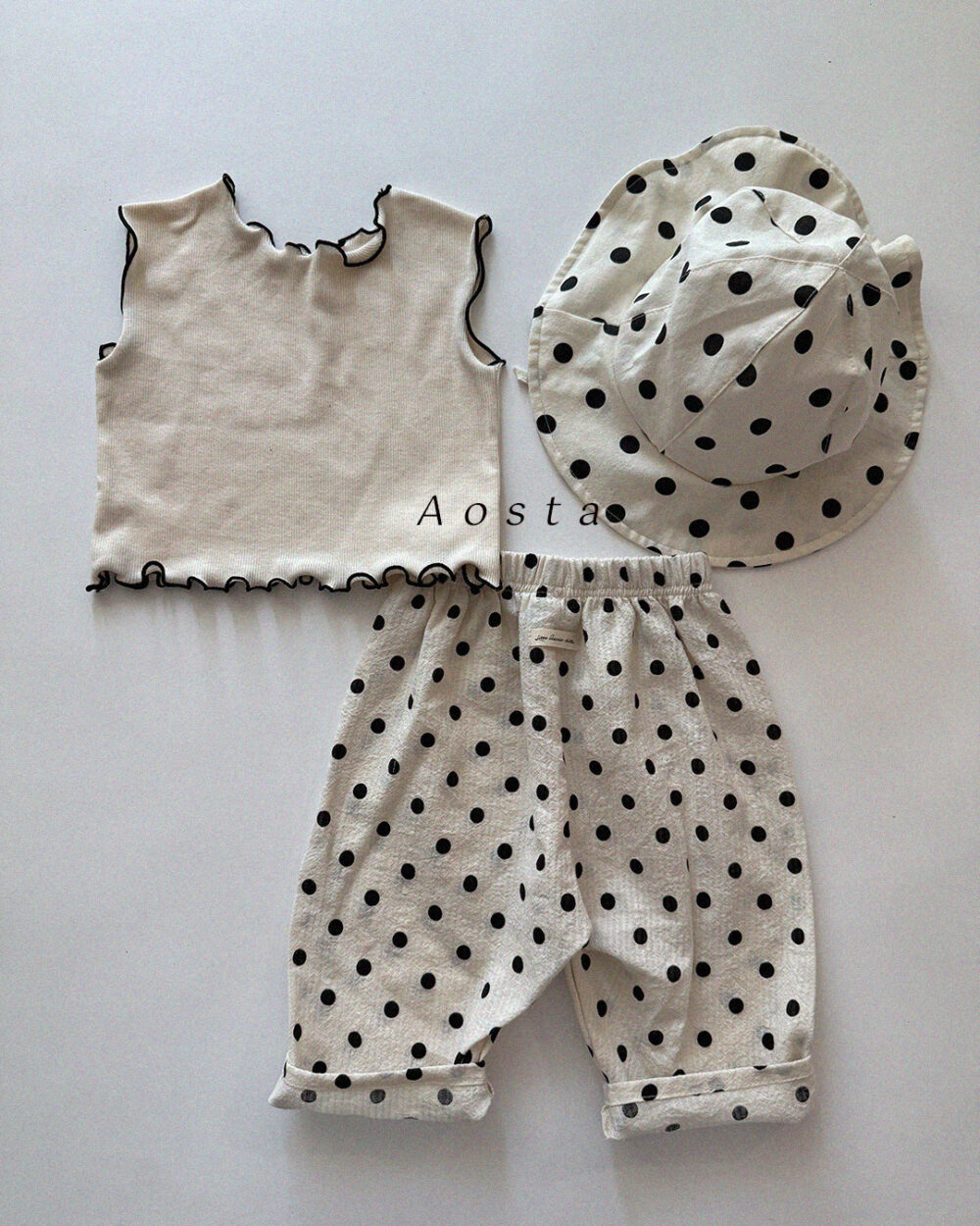 골지러브나시 아이5 <b>Aosta背心</b>Summer 골지리본바지 60-115cm