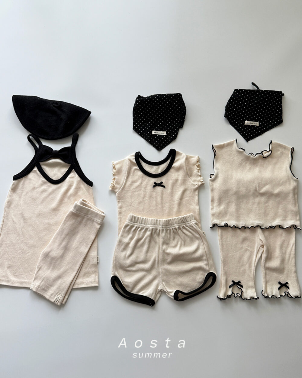 골지러브나시 아이8 <b>Aosta背心</b>Summer 골지리본바지 60-115cm