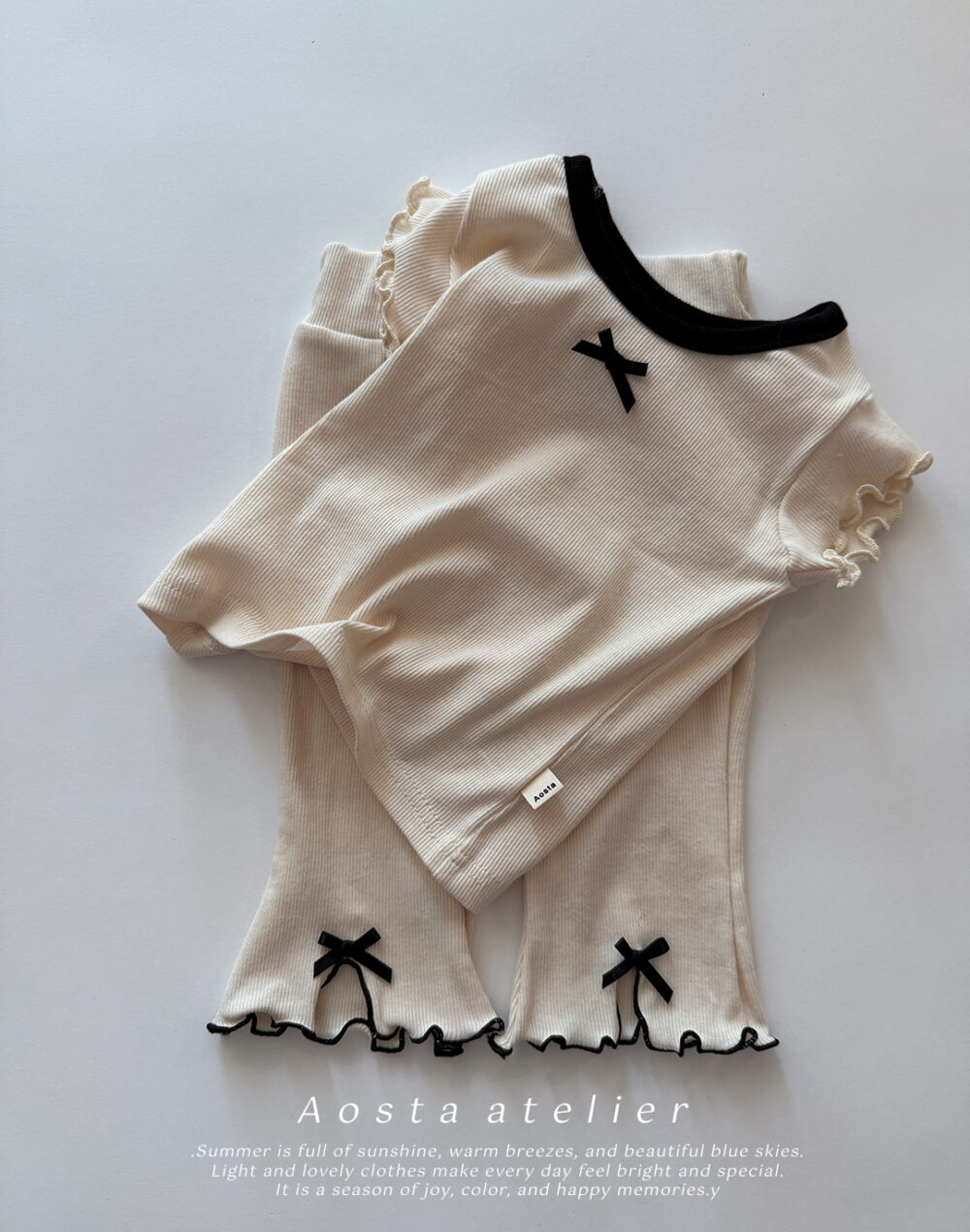 골지리본바지 아이2 <b>Aosta褲子</b>Summer 골지리본바지 60-115cm