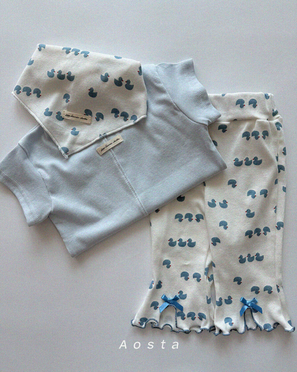 골지리본바지 오리10 <b>Aosta褲子</b>Summer 골지리본바지 60-115cm
