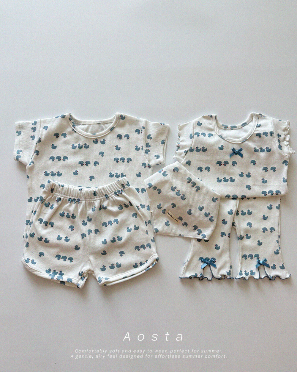 골지리본바지 오리4 <b>Aosta褲子</b>Summer 골지리본바지 60-115cm