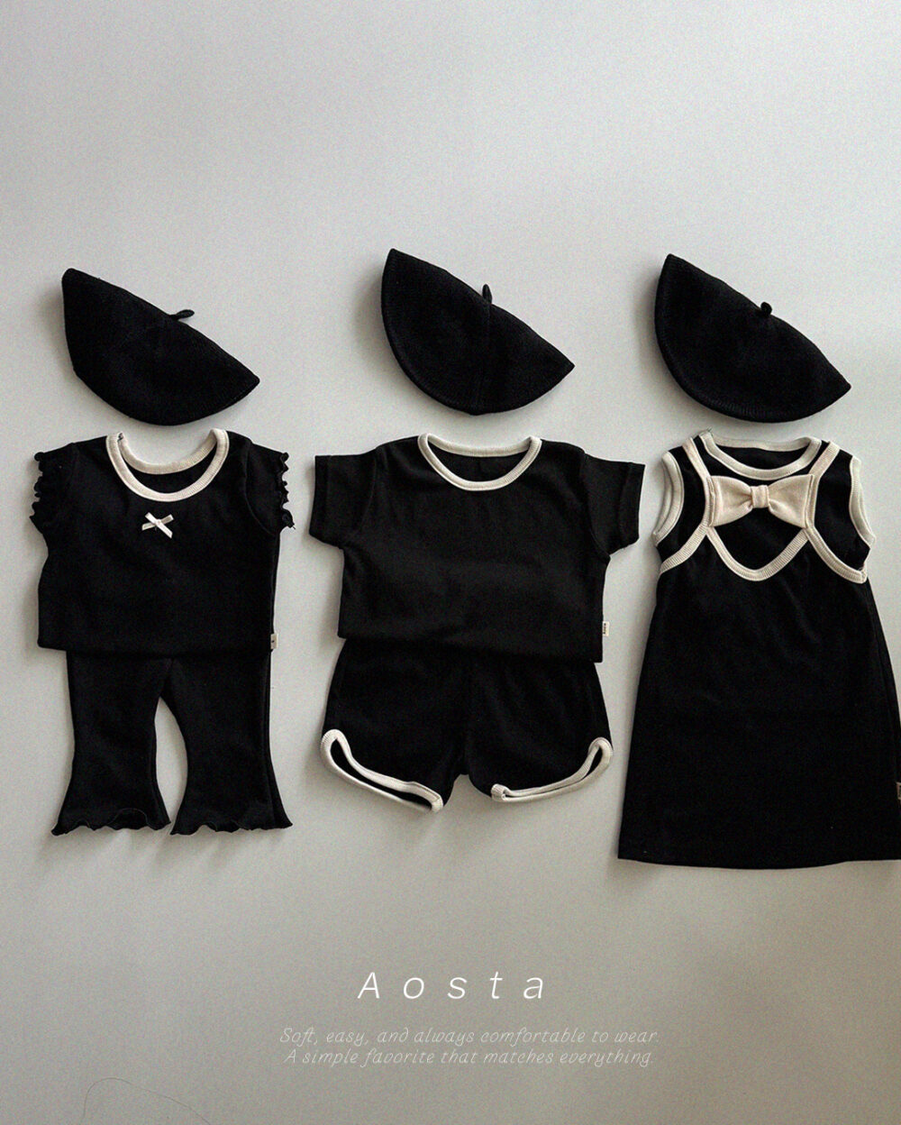 골지어깨나시 검정8 <b>Aosta背心</b>Summer 골지나시 60-115cm