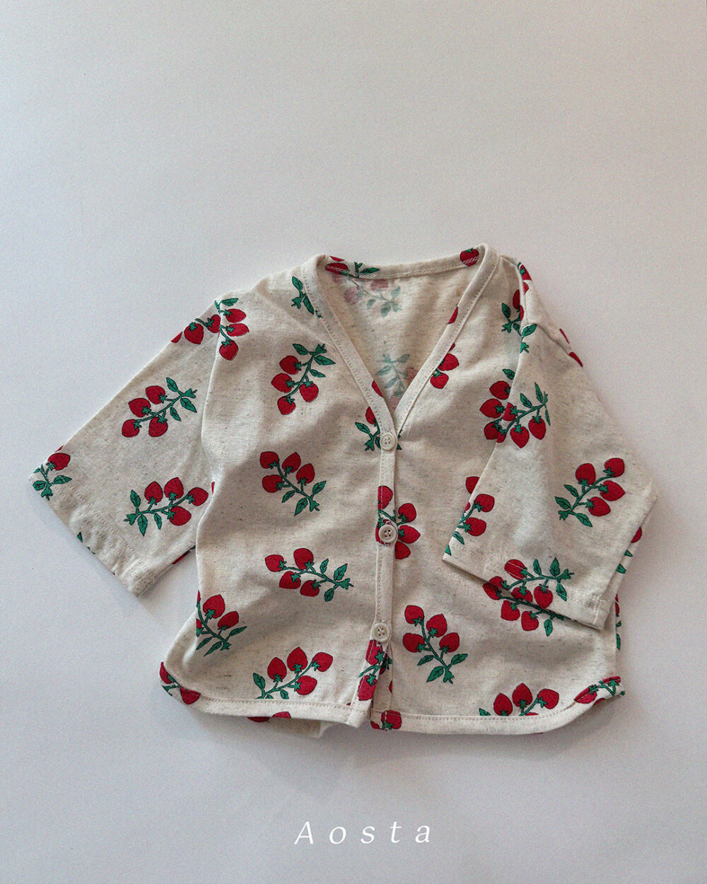 린넨가디건 딸기1 <b>Aosta罩衫</b>Summer 린넨가디건 60-115cm