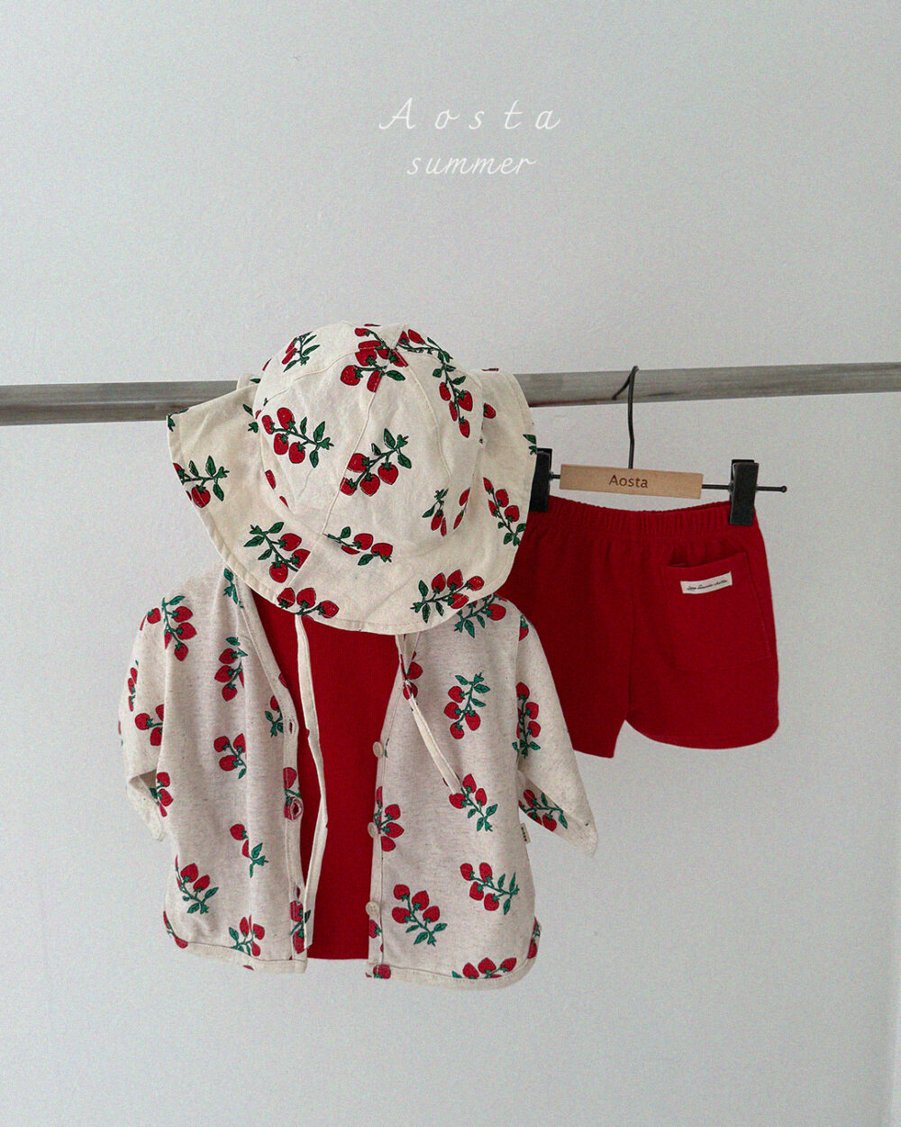 린넨가디건 딸기4 <b>Aosta罩衫</b>Summer 린넨가디건 60-115cm