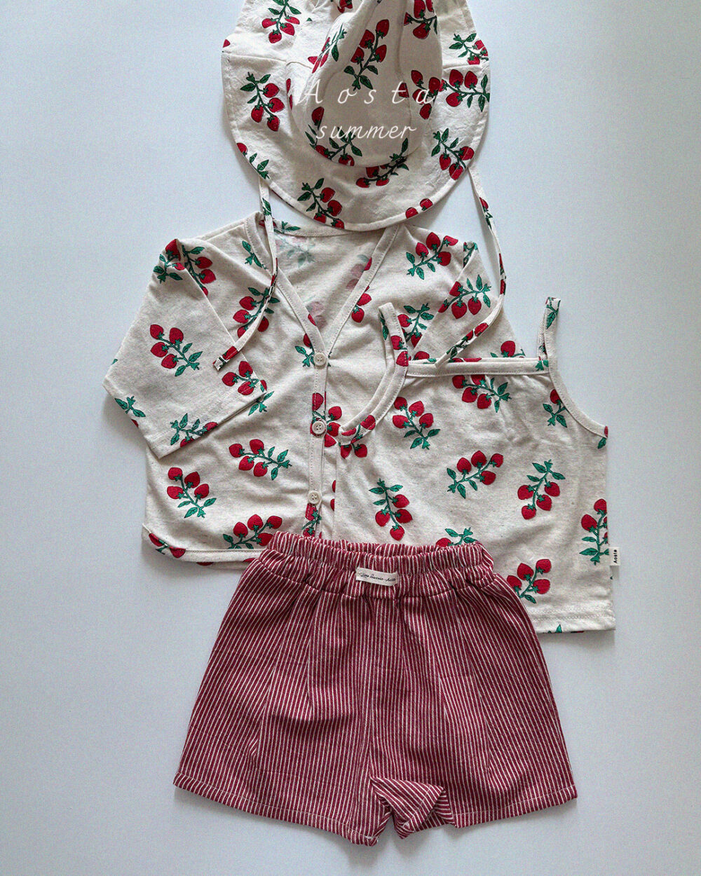 린넨가디건 딸기8 <b>Aosta罩衫</b>Summer 린넨가디건 60-115cm