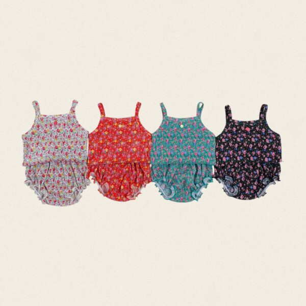 01 <b>|BABY| OOTTBEBE包屁衣</b>Summer 꽃송이플리츠나시블루머 0-12M