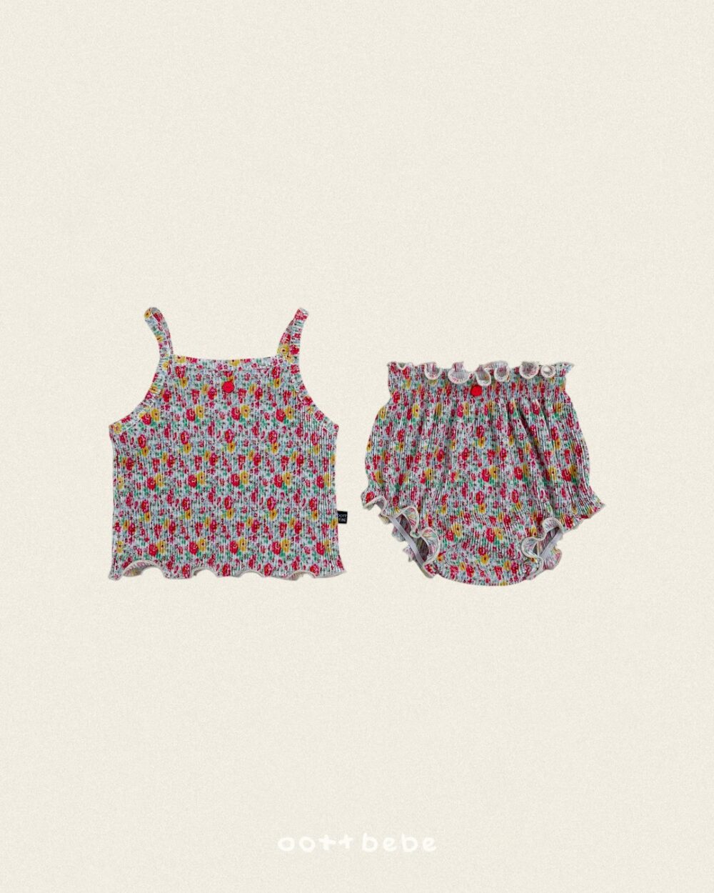06 <b>|BABY| OOTTBEBE包屁衣</b>Summer 꽃송이플리츠나시블루머 0-12M