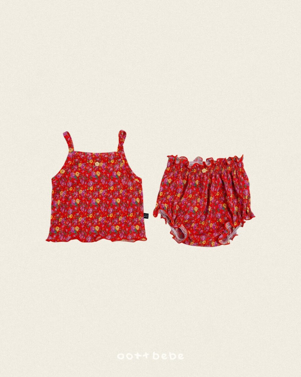 07 <b>|BABY| OOTTBEBE包屁衣</b>Summer 꽃송이플리츠나시블루머 0-12M