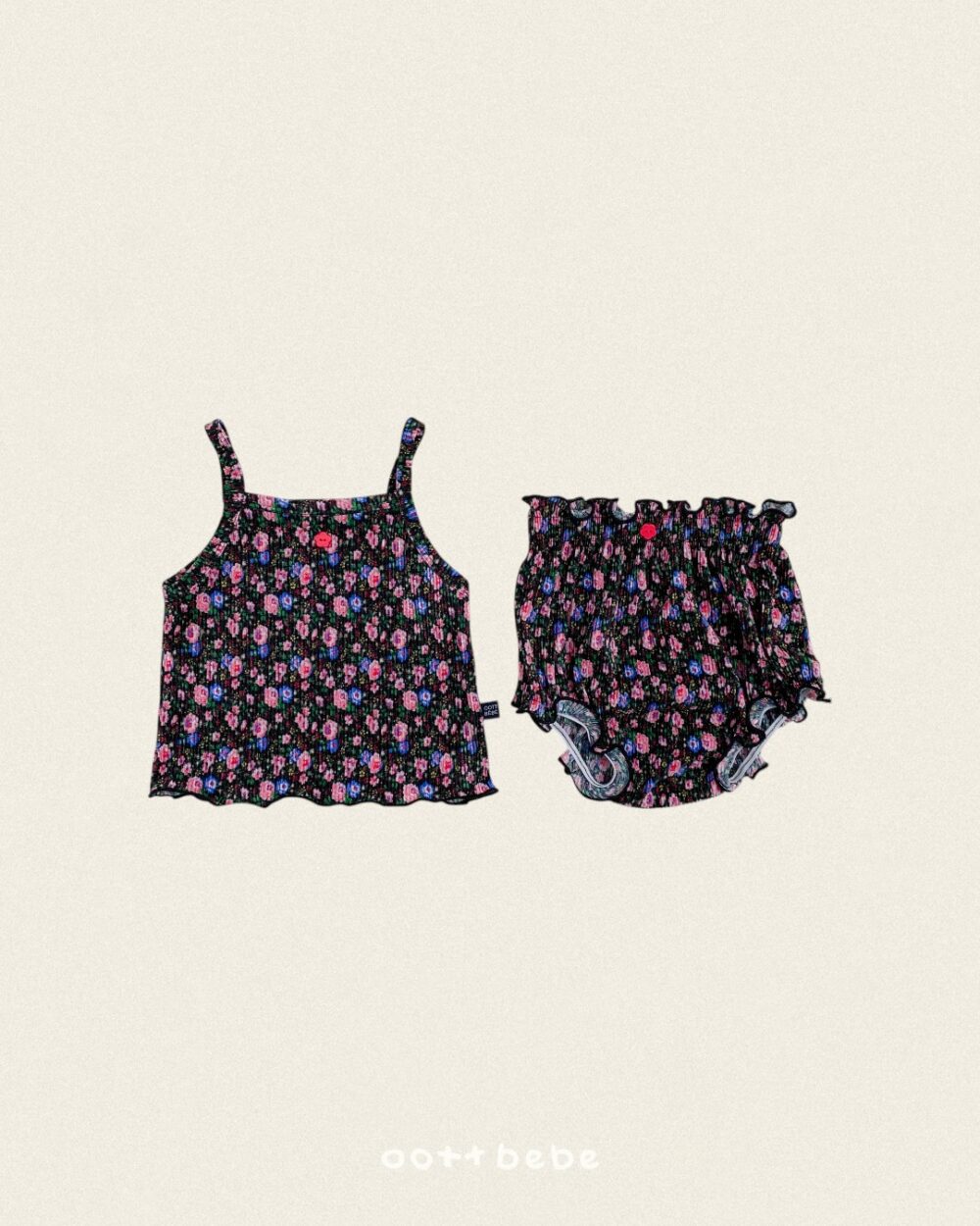 09 <b>|BABY| OOTTBEBE包屁衣</b>Summer 꽃송이플리츠나시블루머 0-12M